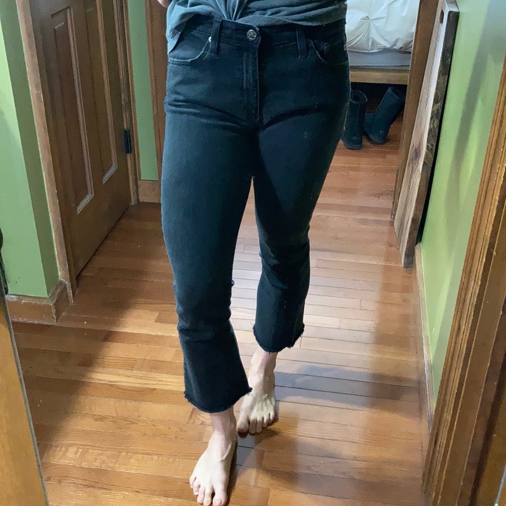AG Adriano Goldschmied Black Cropped Jeans